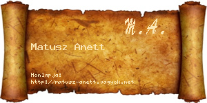 Matusz Anett névjegykártya